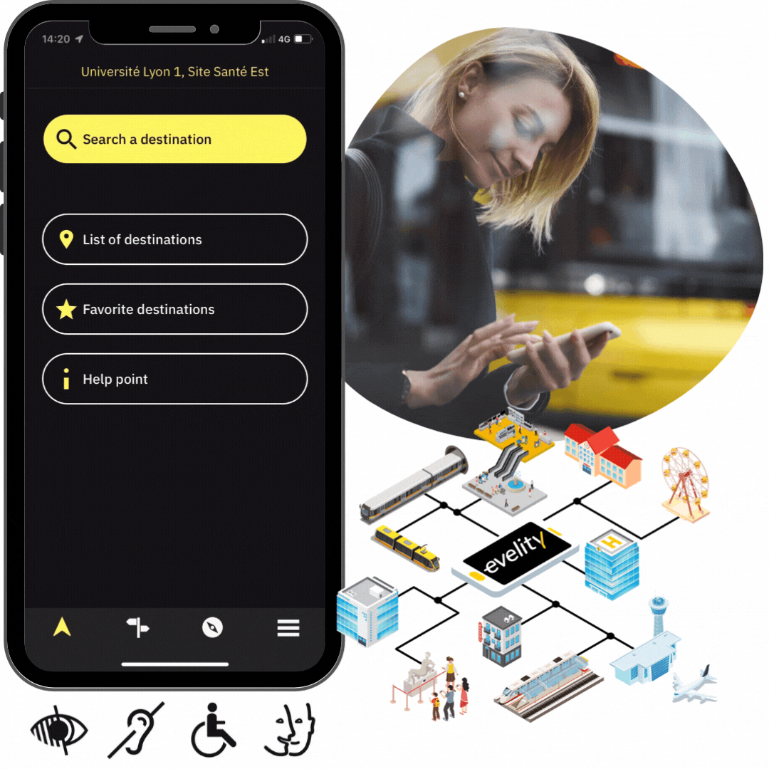 Application de guidage inclusive indoor et outdoor - GPS handicap