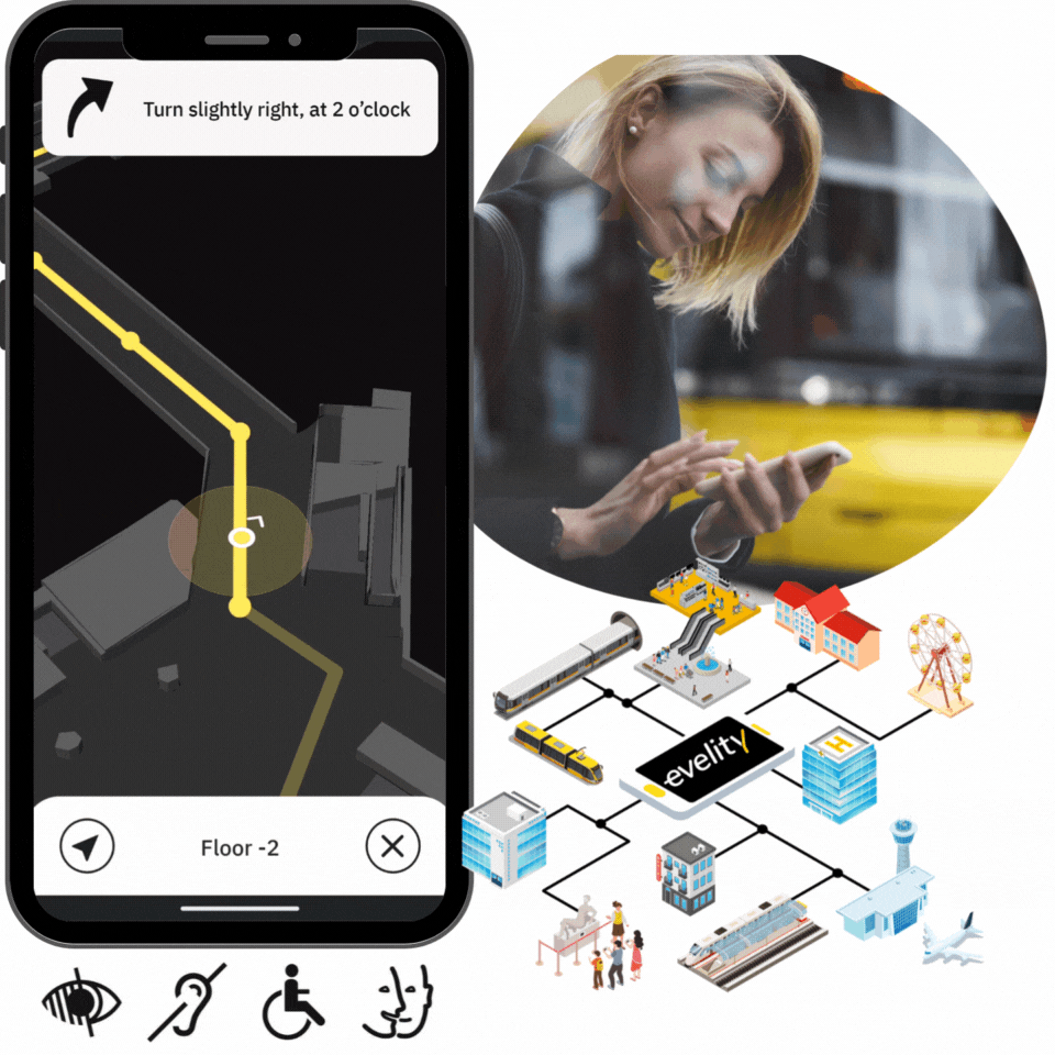 Evelity, inclusive wayfinding app